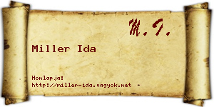 Miller Ida névjegykártya